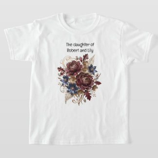 "De dochter van" Vintage bloemenfamilie voor kinde T-shirt