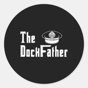 De Dock Vader Kapitein Van De Boot Vader Grappige Ronde Sticker