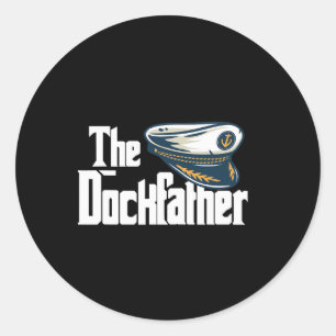 De Dockfather Grappige Bootvisserij Boot Vader Cap Ronde Sticker