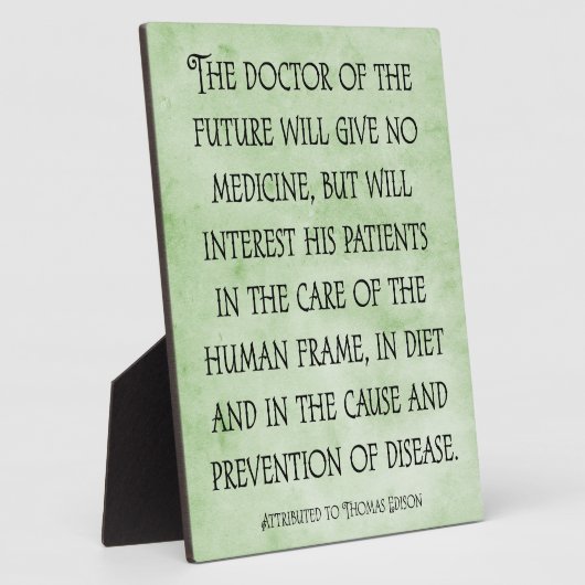 De Doctor of the Future Chiropractic Quote Plaque Fotoplaat (Zijkant)