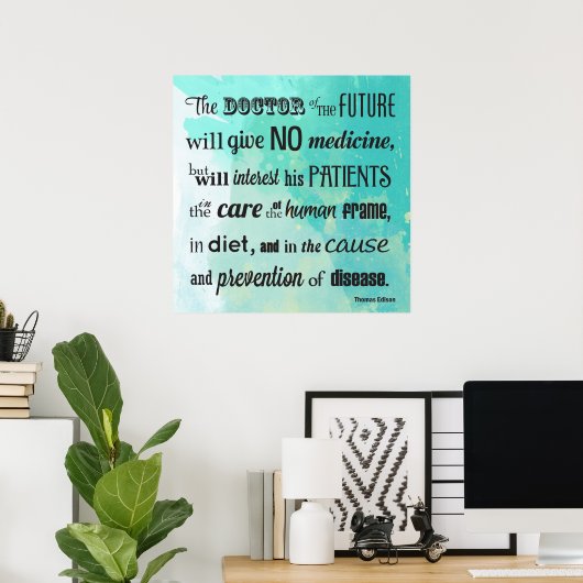 De Doctor of The Future Edison Quote Poster (Thuiskantoor)