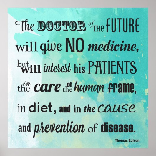 De Doctor of The Future Edison Quote Poster (Voorkant)