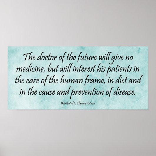 De Doctor of the Future - Edison Quote Print (Voorkant)
