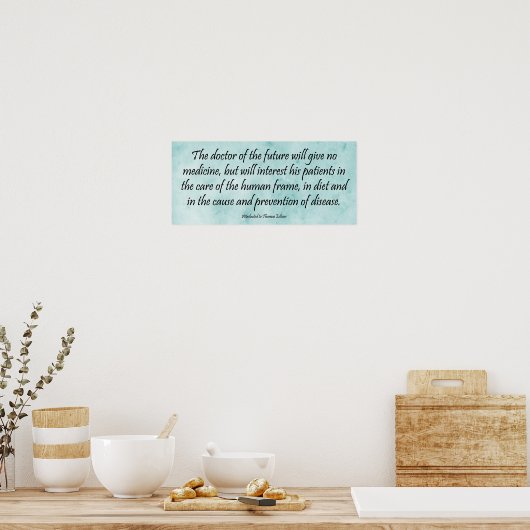 De Doctor of the Future - Edison Quote Print (Keuken)