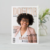 De Doctor Trendy Afstuderen Photo Magazine Folie Uitnodiging (Staand Voorkant)