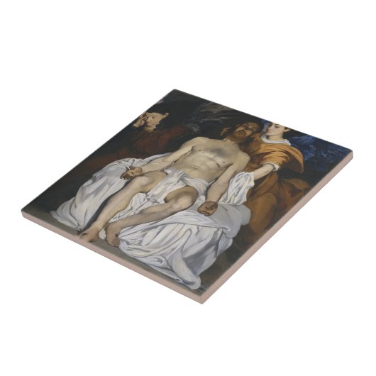 De dode Christus met Angels (door Édouard Manet) Tegeltje (Zijkant)
