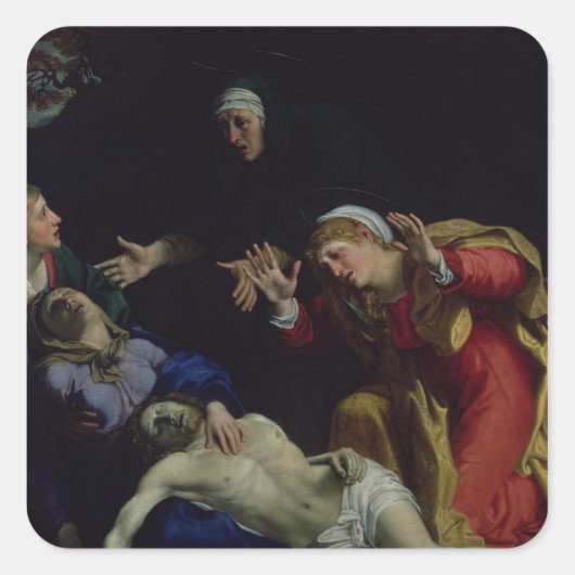 De dode Christus rouwde, c.1604 Vierkante Sticker (Voorkant)