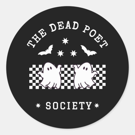De Dode Dichter Maatschappij Schattigee Ghost Hall Ronde Sticker (Voorkant)