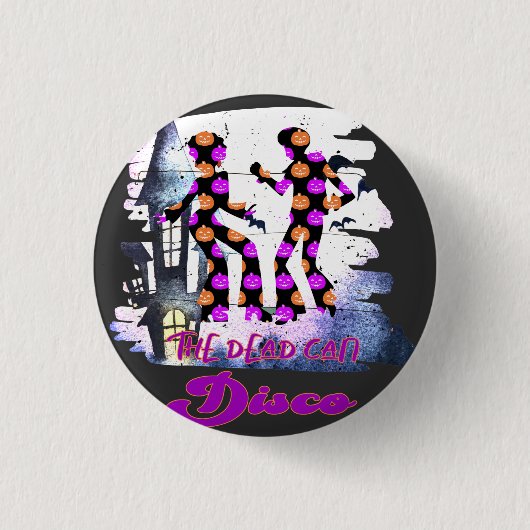 De dode kan de bruine retro halloween dans ronde button 3,2 cm (Voorkant)