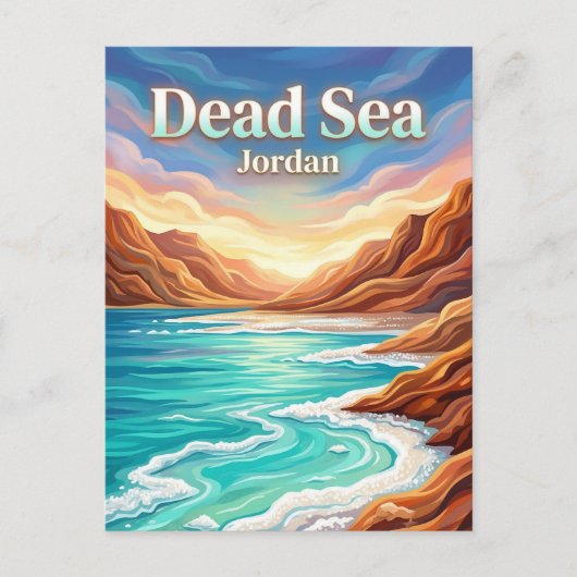 De Dode Zee Jordanië Briefkaart (Voorkant)