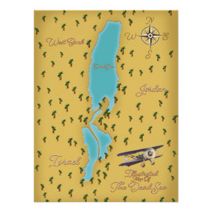 De Dode Zee vintage kaart Perfect Poster