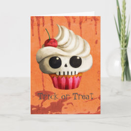 De Dodelijke Schedel Cupcake van Halloween Kaart