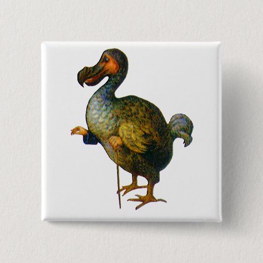 De Dodo Bird Vierkante Button 5,1 Cm (Voorkant)