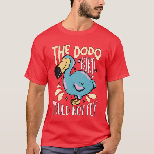 De dodo kon niet vliegen zonder ornithologie t-shirt (Voorkant)