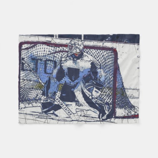 De doelman - ijshockeykeeper fleece deken (Voorkant (Horizontaal))