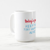 De doelstellingen van vandaag: de kleine mensen in koffiemok (Voorkant links)