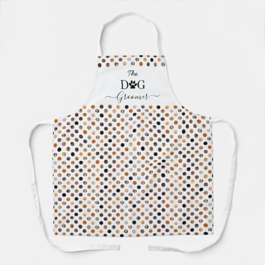 De Dog Groomer Pelpolka-stip professioneel Schort (Voorkant)