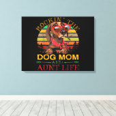 De Dog Mam Tunt voor tante. Canvas Afdruk (Insitu (Houten vloer))