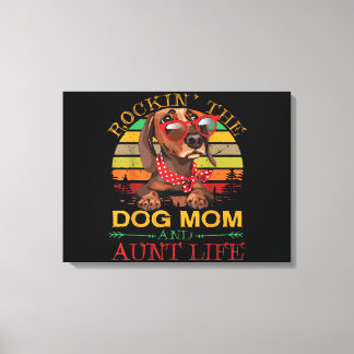 De Dog Mam Tunt voor tante. Canvas Afdruk