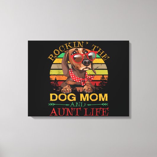De Dog Mam Tunt voor tante. Canvas Afdruk (Voorkant)
