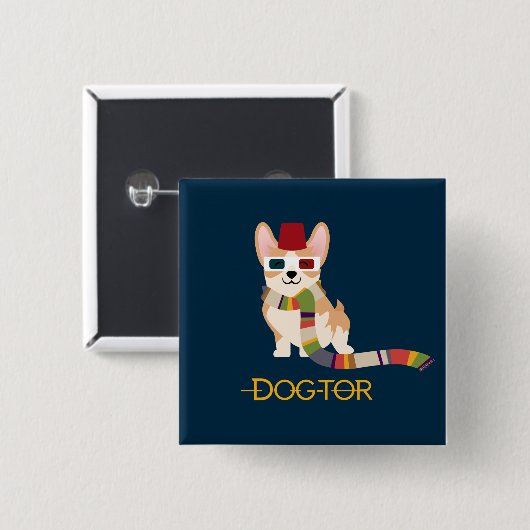 De DOG-tor Vierkante Button 5,1 Cm (Voorkant /achterkant)