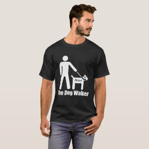 De Dog Walker voegt Naam of de Funny van de Tekst  T-shirt