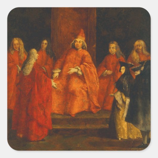 De Doge Grimani op zijn troon Vierkante Sticker (Voorkant)