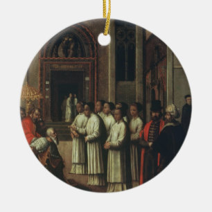 De Doge Ziani ontmoet paus Alexander III (1105-81) Keramisch Ornament
