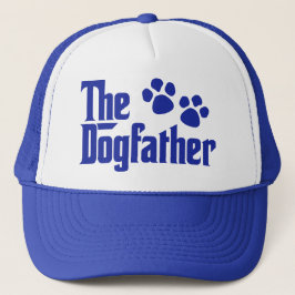 De Dogfather blauw-wit leuk gezegde Trucker Pet