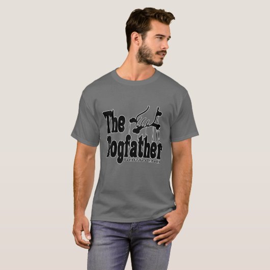 De Dogfather Funny Cute Dog vader eigenaar Pet T-shirt (Voorkant volledig)
