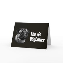 De Dogfather Pug Verjaardag Kaart