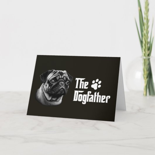 De Dogfather Pug Verjaardag Kaart (Voorkant)