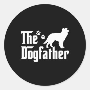 De Dogfather T-shirt Vaderdag Cadeau Hondenliefheb Ronde Sticker