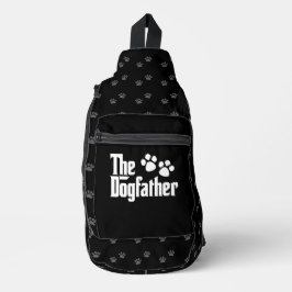 De Dogfather zwart-wit leuk gezegde Sling Bag