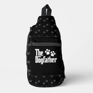 De Dogfather zwart-wit leuk gezegde Sling Bag