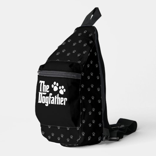 De Dogfather zwart-wit leuk gezegde Sling Bag (Rechterhoek)