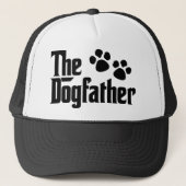 De Dogfather zwart-wit leuk gezegde Trucker Pet (Voorkant)