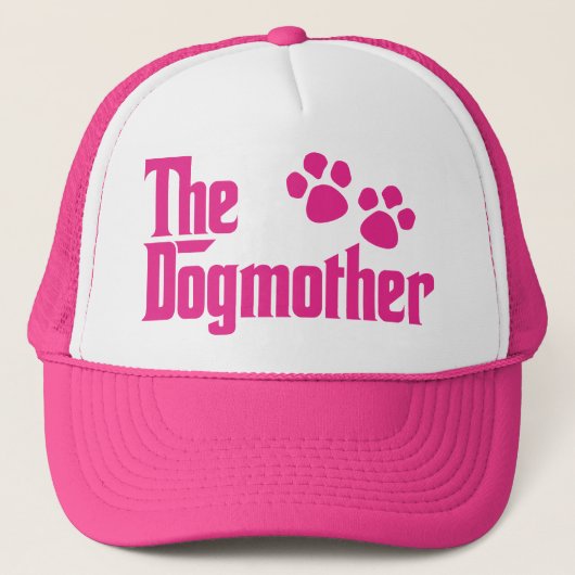 De Dogmother roze en wit leuk gezegde Trucker Pet (Voorkant)