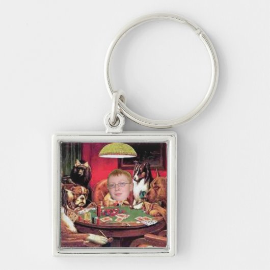 De Dogs die pokerschilderfunctie spelen. Sleutelha Sleutelhanger (Voorkant)