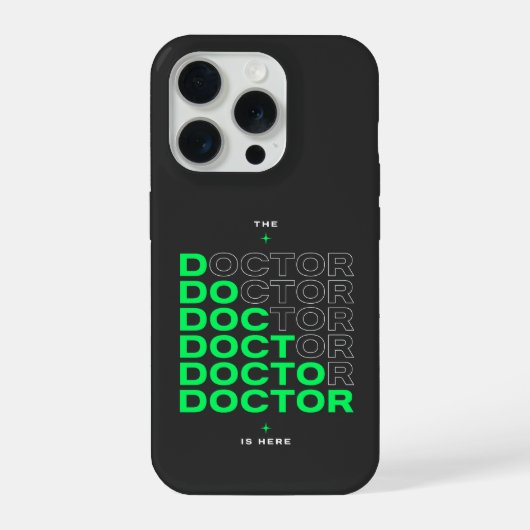 De Dokter Is Hier Neon Tekst Design iPhone Hoesje (Achterkant)