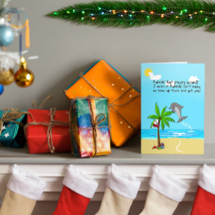 de dolfijn Met een rode neus Feestdagen Kaart