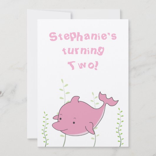 De dolfijn onder het Baby van de Verjaardag van Kaart (Voorkant)