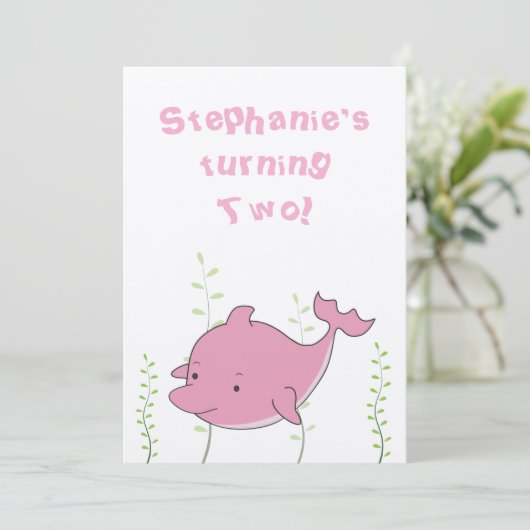 De dolfijn onder het Baby van de Verjaardag van Kaart (Staand voorkant)