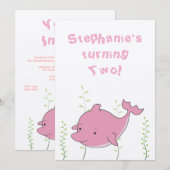 De dolfijn onder het Baby van de Verjaardag van Kaart (Voorkant / Achterkant)