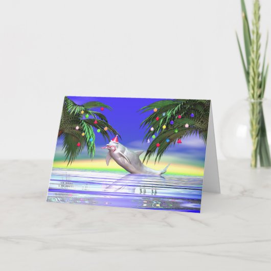 De Dolfijn van Kerstmis Feestdagen Kaart (Voorkant)