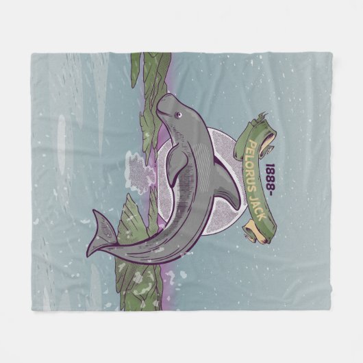 De dolfijn van Pelorus Jack Risso Fleece Deken (Voorkant (Horizontaal))