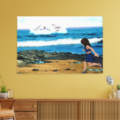 De Dolfijnen bekijken Canvas Afdruk (Insitu (Woonkamer))