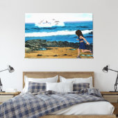 De Dolfijnen bekijken Canvas Afdruk (Insitu (Slaapkamer))
