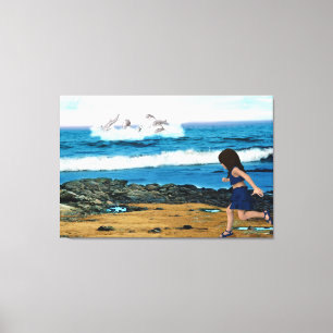 De Dolfijnen bekijken Canvas Afdruk