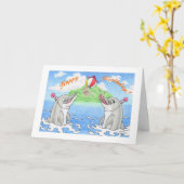 De Dolfijnen van de verjaardag Kaart (Gele Bloem)